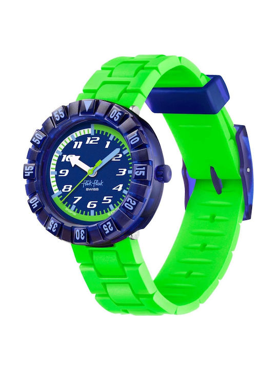 FlikFlak Kids Analog Watch with Silicone Strap Green