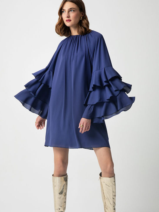 Mini Abendkleid mit Rüschen Blau