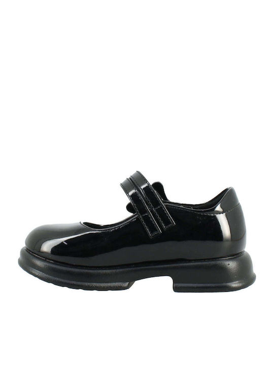 Kids Anatomic Ballerinas with Hoop & Loop Closure Black