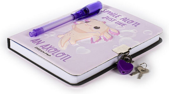 Tri-Coastal Design Axolotl Caiet cu Suport pentru Stilou și Lacăt
