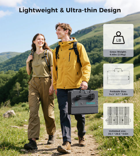 Choetech Αναδιπλούμενο Ηλιακό Panel Φορτιστής 100W με USB Output (Φορητών Συσκευών) (SC061)