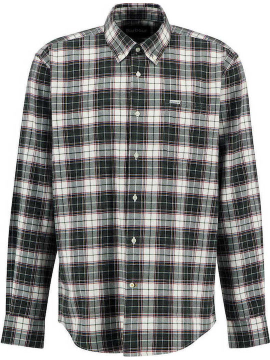 Long Sleeve Cotton Shirt Regular Fit Checked Khaki