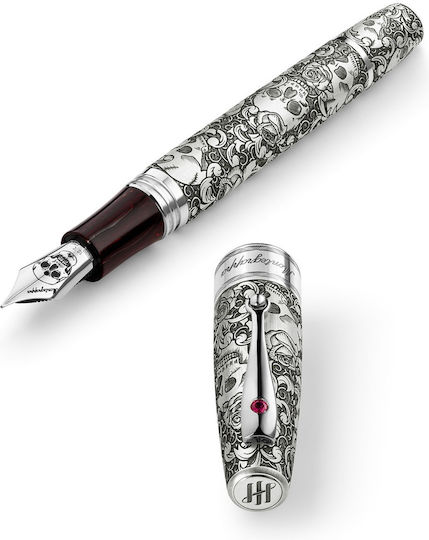 Montegrappa Πένα Γραφής Ασημί με Μπλε Μελάνι