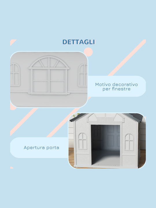 Pawhut Pat pentru câini Căsuță Gri 98.2x84.2cm.
