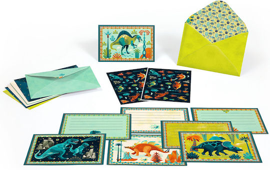 Djeco Invitation-Greeting Cards Dinosaurs
