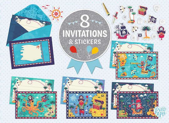 Djeco Invitation Greeting Cards Pirates