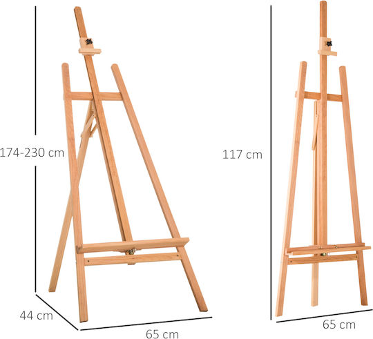 HomCom Καβαλέτο Ζωγραφικής Ξύλινο 65x44x230cm