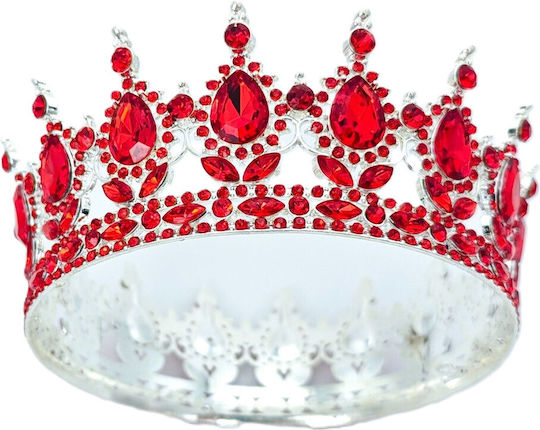 Diadem Flippy Alloy Crystals Accesoriu De Păr Petrecere De Ziua De Naștere Nuntă 15.5 X 5.3 Cm Roșu
