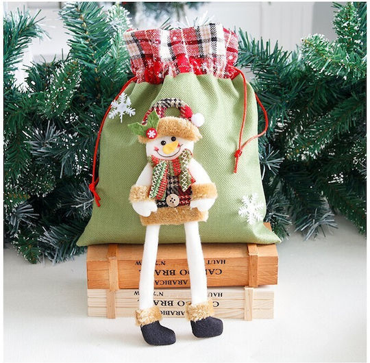 Weihnachtlich Tasche für Geschenke Grün 30x25cm.
