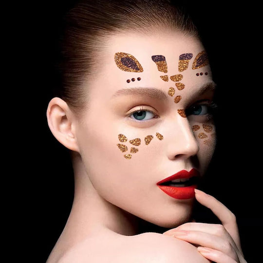 Autocolant Temporar Pentru Față Flippy Machiaj Artă Pe Față Halloween Teatru Model Girafă Galben
