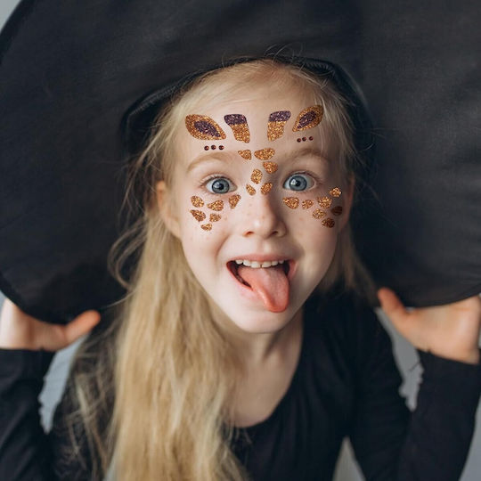 Autocolant Temporar Pentru Față Flippy Machiaj Artă Pe Față Halloween Teatru Model Girafă Galben