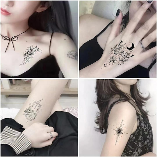 Set 30 Temporary Tattoos Flippy Water-based Model 6 Black