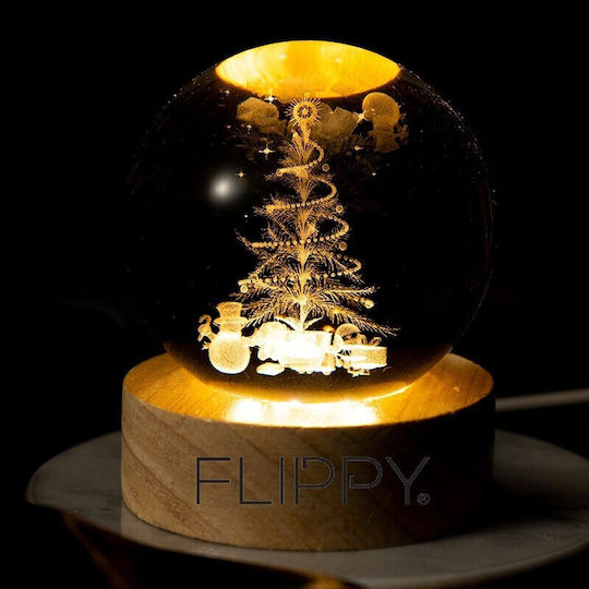 Christmas Illuminated Decorative Bulb with Trees 3x3cm