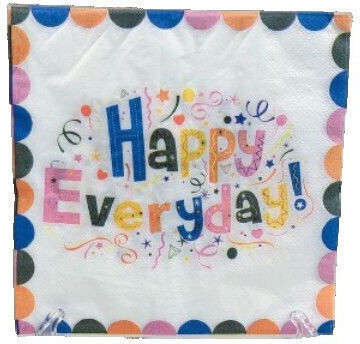 Set 20 Paper Napkins Flippy 33 X 33 Cm Happy Everyday Design Multicolor