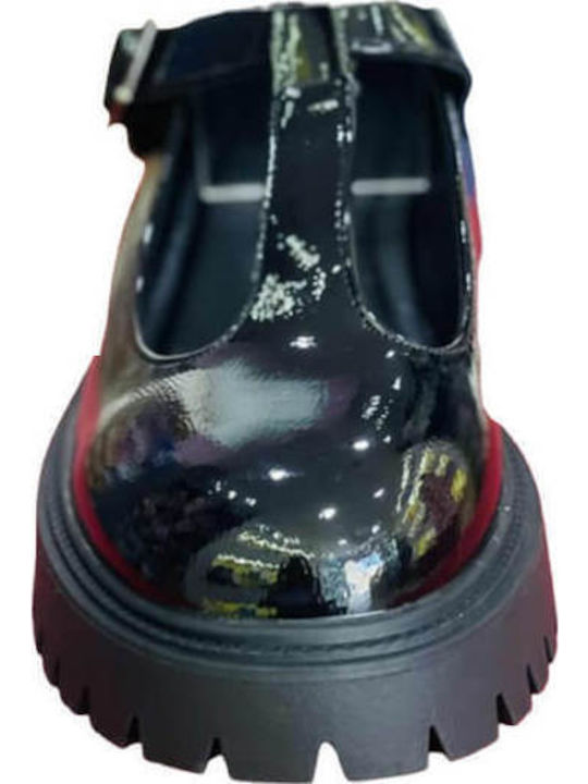 Patent Leather Ballerinas With strap Black