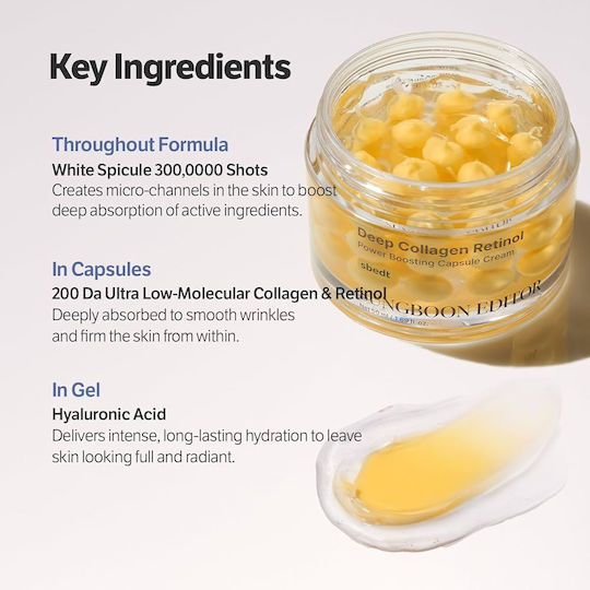 Sungboon Editor Deep Collagen Retinol Power Boosting Αναπλαστική Κρέμα Προσώπου Νυκτός με Ρετινόλη & Κολλαγόνο 50ml