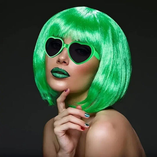 Perucă Cosplay Tuns Bob Flippy cu Breton Carnaval Petreceri Tematice de Halloween Mărime Unică Verde