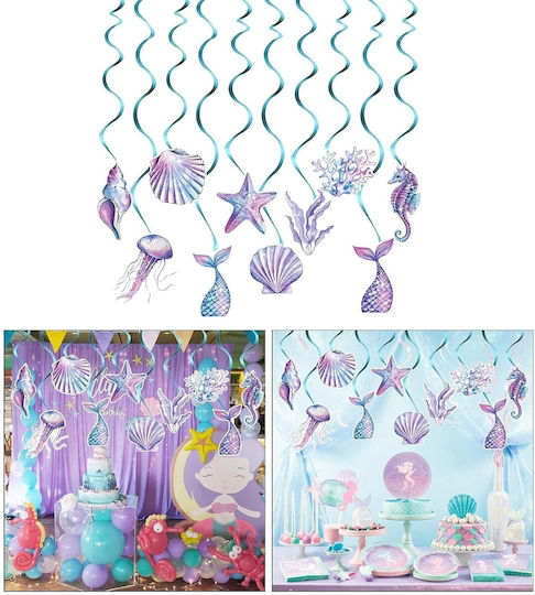 Set 8 Decorațiuni Pălării De Petrecere Sirenă Colecția Flippy Panglici Incluse Multicolore