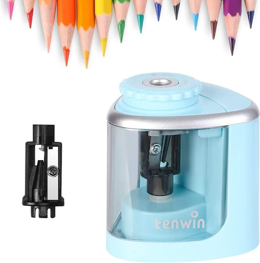 Semi-automatic Electric Sharpener Flippy Plastic 2 X Aa Batteries Not Included 6.5 X 6.5 X 7.5 Cm Blue