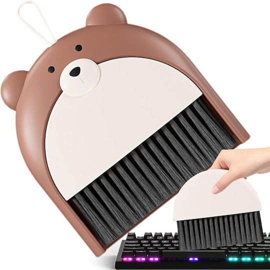 Besen Kehrschaufel Set Flippy Büro Aus Pp Bär Modell 23,5 X 18 Cm Braune