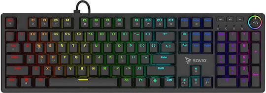 Savio Gaming Tastatur mit Outemu Pfirsich Stumm Schaltern und RGB-Beleuchtung (Englisch US)
