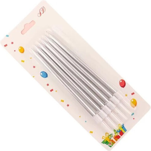 Lumânare Decorativă Argintie 160gr 6 Bucăți