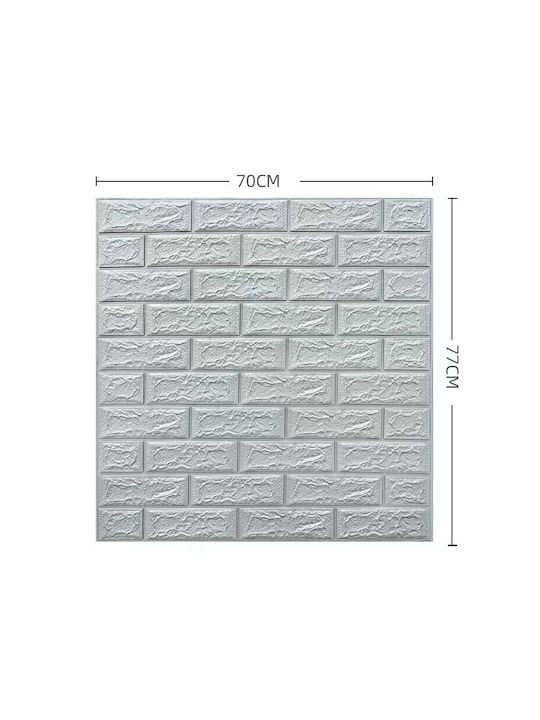 Set 10 Wall Stickers Flippy Self-adhesive 70 X 77 Cm 3.5 Mm Thickness 5.3 Sqm Coverage Pvc Brick Pattern Gray