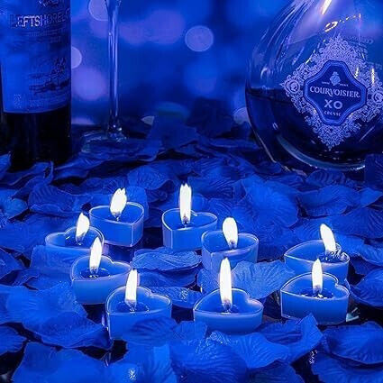 Teelichter Duftend in Blau Farbe (bis zu 4 Brennstunden ) 9cm