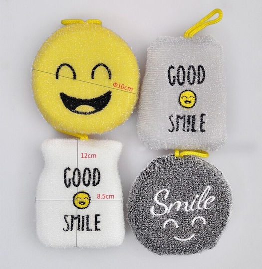 Set 4 Flippy Dish Sponges Funny Theme Model 1