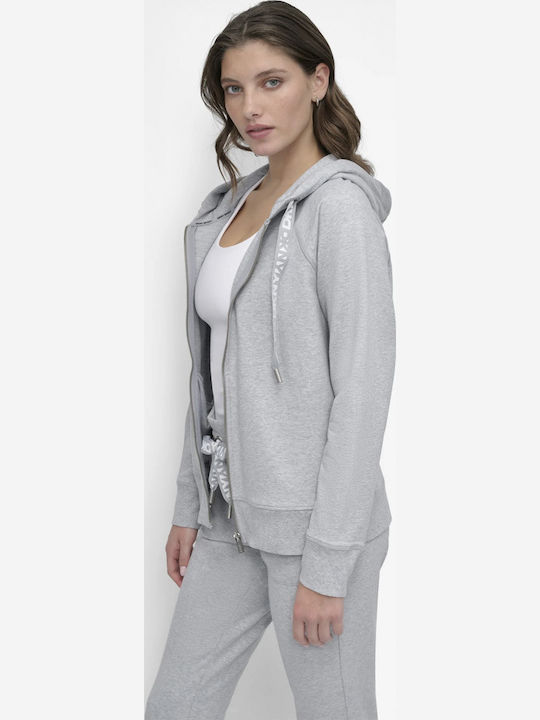 Damen Sweatshirtjacke Kapuzen Gray