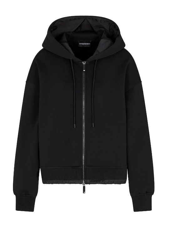 Long Women's Sweatshirt Jacket Hooded Black