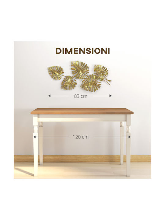 Homcom Metallic Gold Wall Decor 5 Monstera Leaves Including Mounting Accessories 83x2.5x39 cm 83c-161v00gd