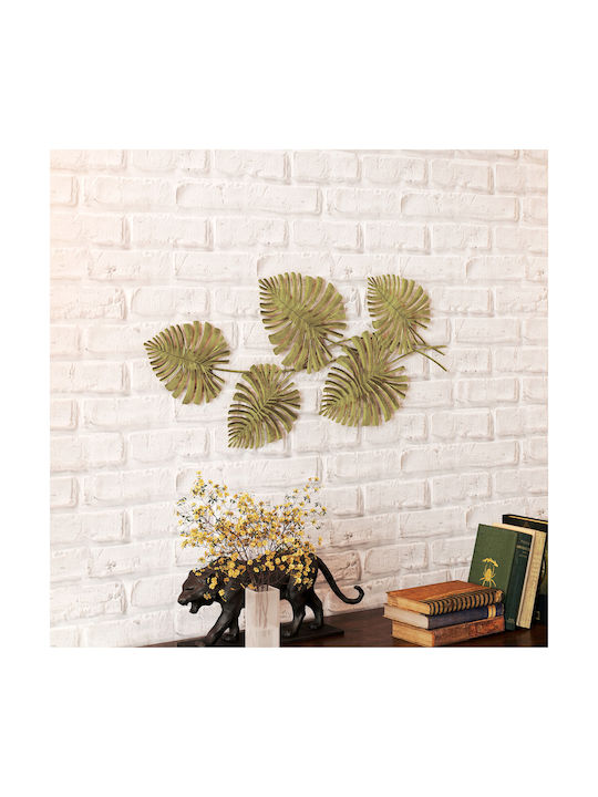 Homcom Metallic Gold Wall Decor 5 Monstera Leaves Including Mounting Accessories 83x2.5x39 cm 83c-161v00gd