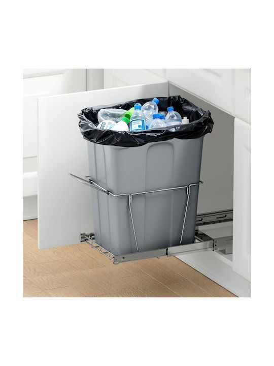 Vevor Coș De Gunoi Pentru Dulap Din Plastic Gri 40.7x28.5x48.3cm