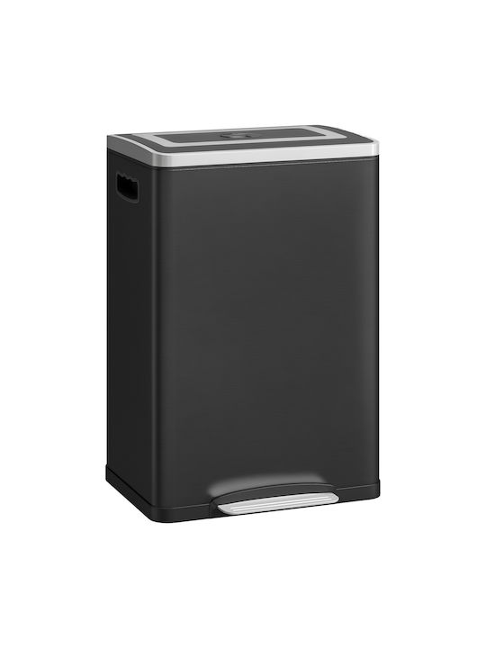 HomCom Waste Bin Recycling made of Stainless Steel Black 20lt 1pcs