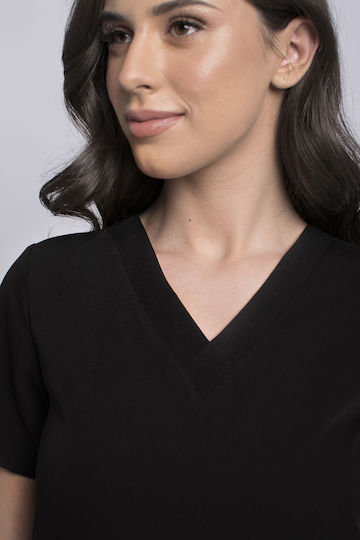 Numascrubs Women's Black Medical Blouse