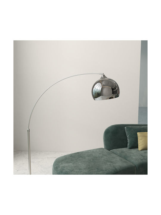 HomCom Vintage Floor Lamp with Socket for Bulb E27 Silver