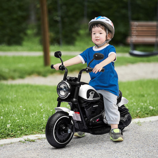 Kids Motorbike Inspired Electric 6 Volt White