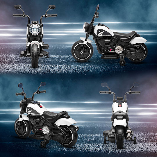 Kids Motorbike Inspired Electric 6 Volt White