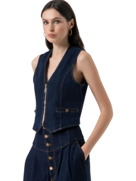 Women's Vest Denim Blue