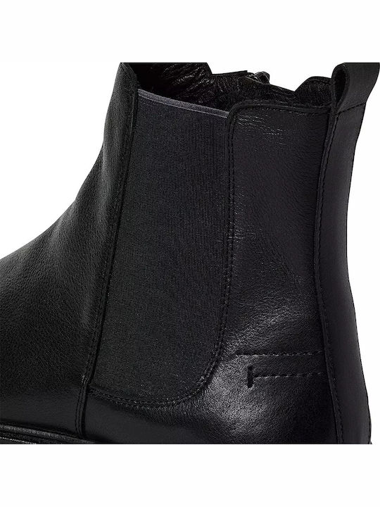 Leather Black Men's Boots with Zipper