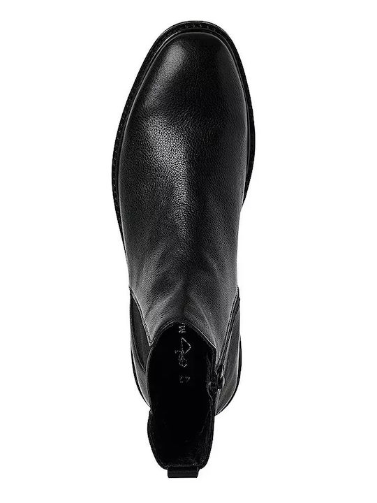 Leather Black Men's Boots with Zipper