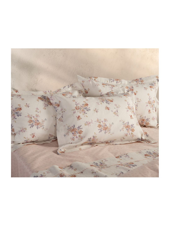 Nef-Nef Homeware Bettdecke Großes Doppelbett 240x230cm Lefebr Ecru/rose 300 GSMGsm