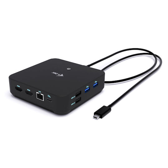 i-tec USB-A Docking Station with 4K PD Ethernet Black (C31TRIVIDPRO100W)
