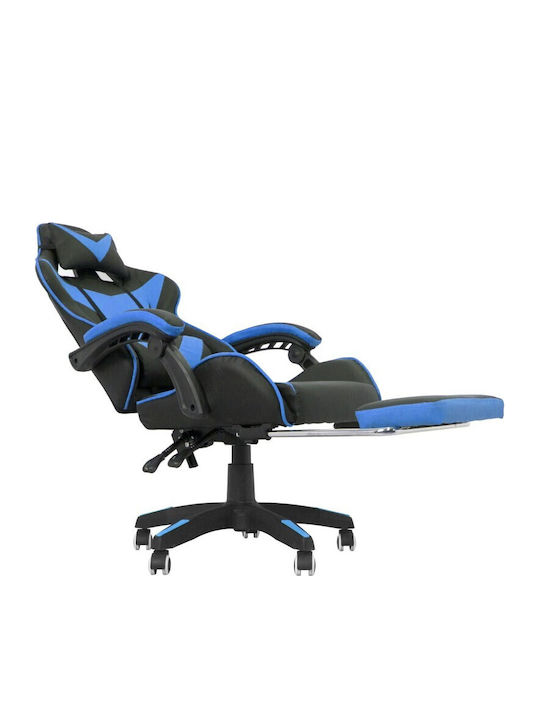 Scaun Gaming Din piele ecologică cu Suport pentru picioare Albă
