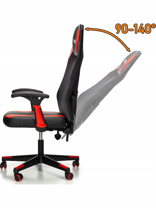 Scaun Gaming Din piele ecologică cu Brațe Reglabile Roșie