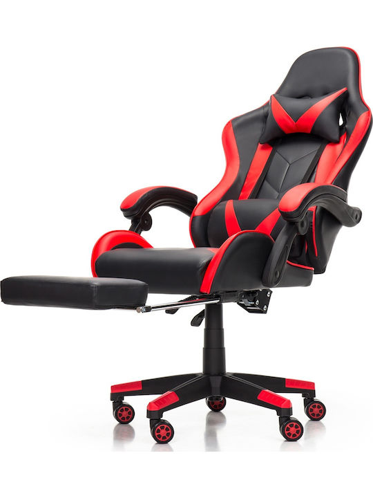 Gaming Chair with Footrest Red