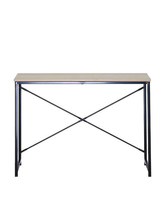 Desk Bailon Wooden Oak, Μαύρο with Metal Legs 100x40x70cm