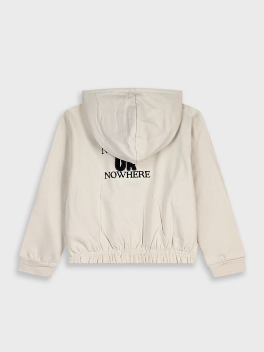 Kids Sweatshirt Cardigan with Hood Vanilla