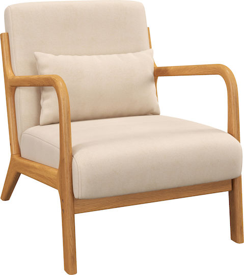 Relaxsessel Samt Beige 61x78x76cm